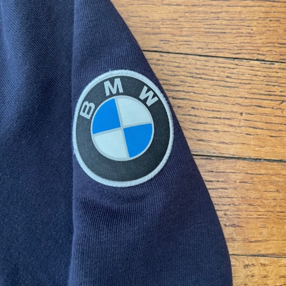 PUMA X  BMW TEAM MOTORSPORT ORIGINAL HOODED BLUE SWEAT JACKET Sz M - Picture 8 of 9